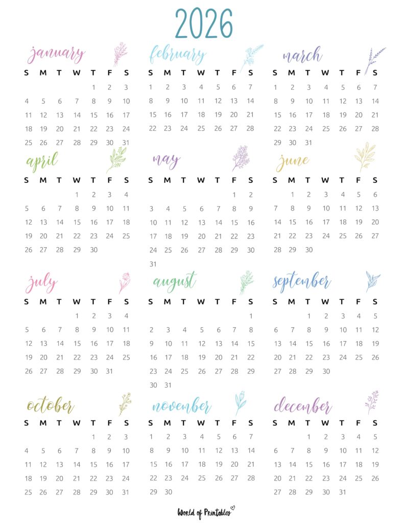 Printable 2026 Year Calendar-127
