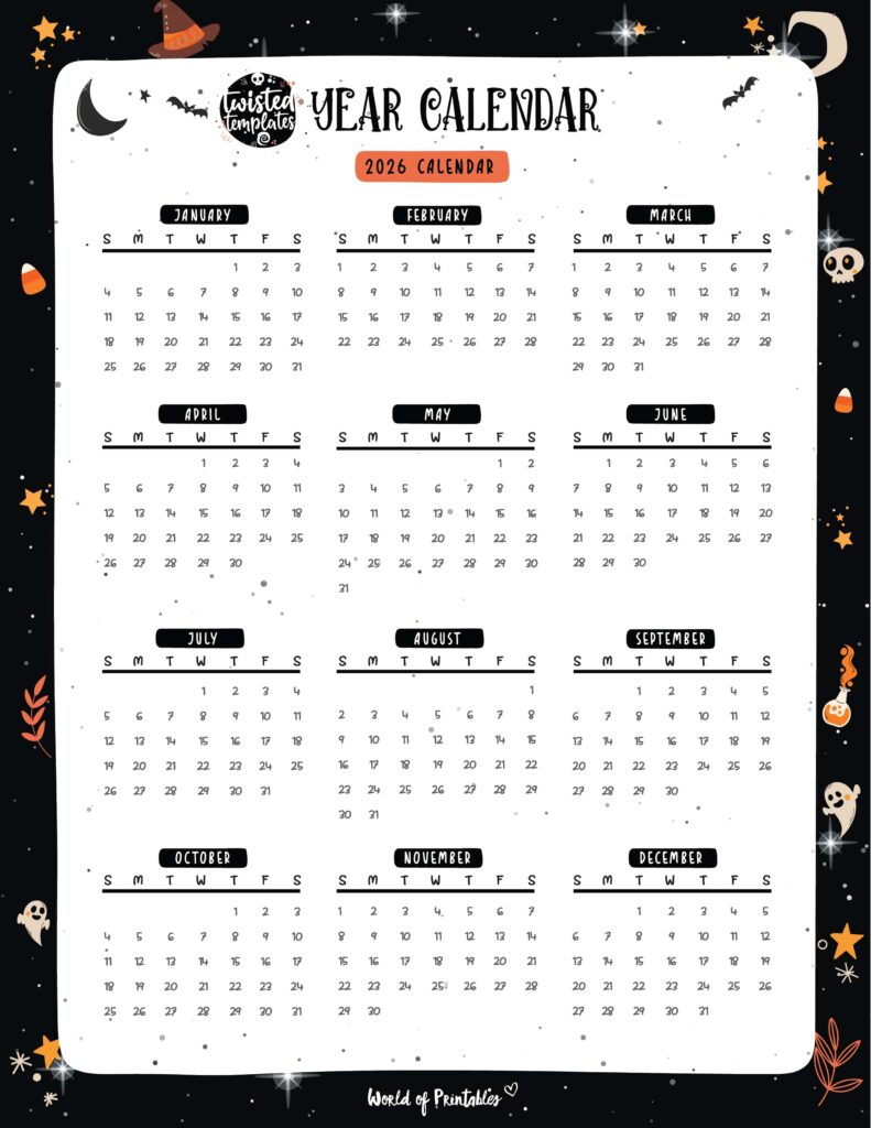 Printable 2026 Year Calendar-128