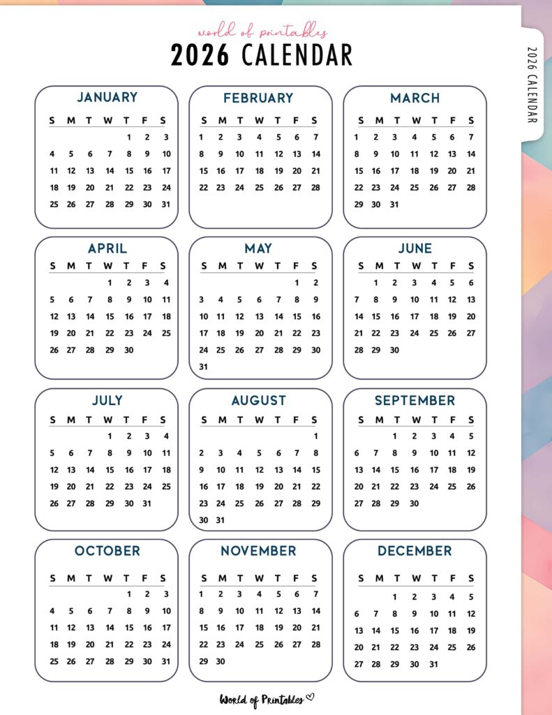 Printable 2026 Year Calendar-13