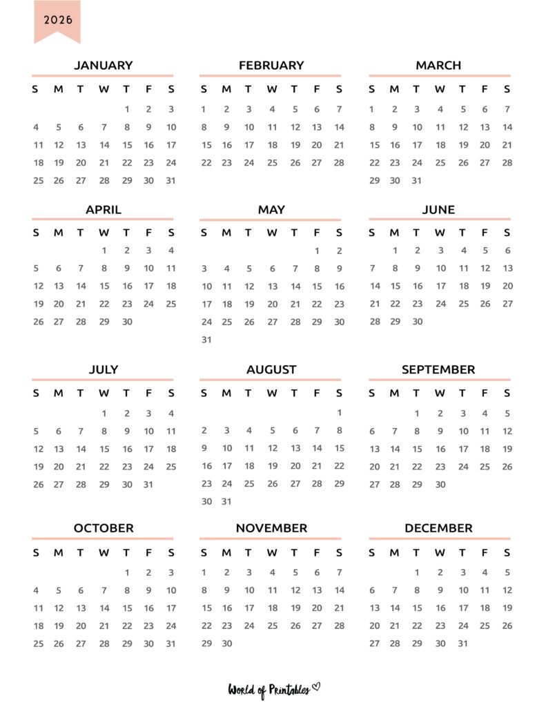 Printable 2026 Year Calendar-135