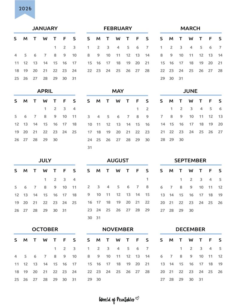 Printable 2026 Year Calendar-136