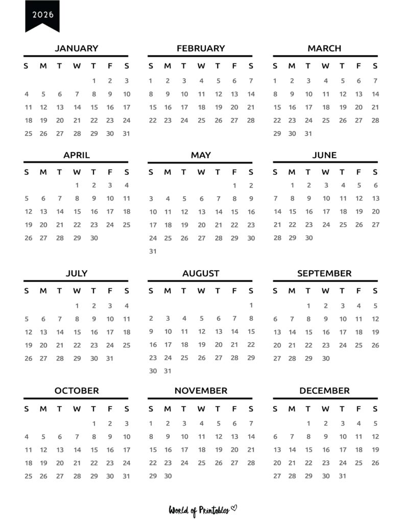 Printable 2026 Year Calendar-137