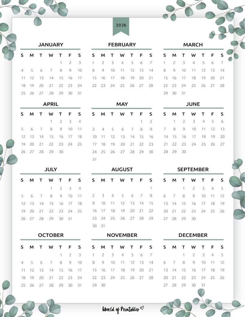 Printable 2026 Year Calendar-143
