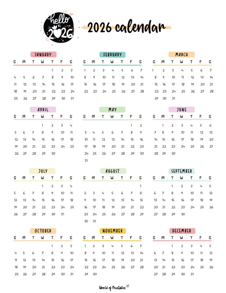 Printable 2026 Year Calendar-144