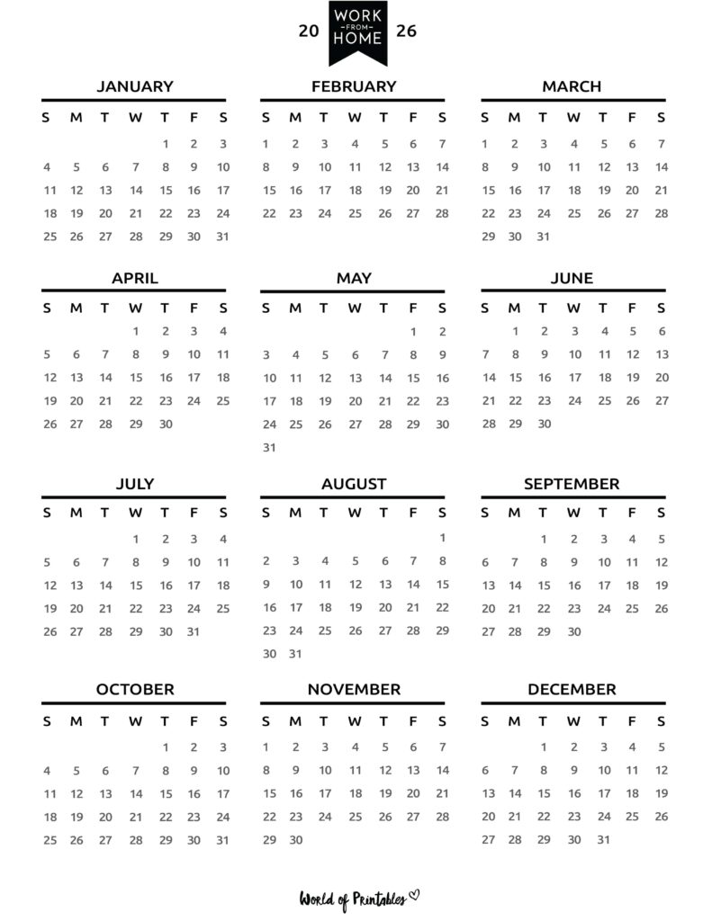 Printable 2026 Year Calendar-146