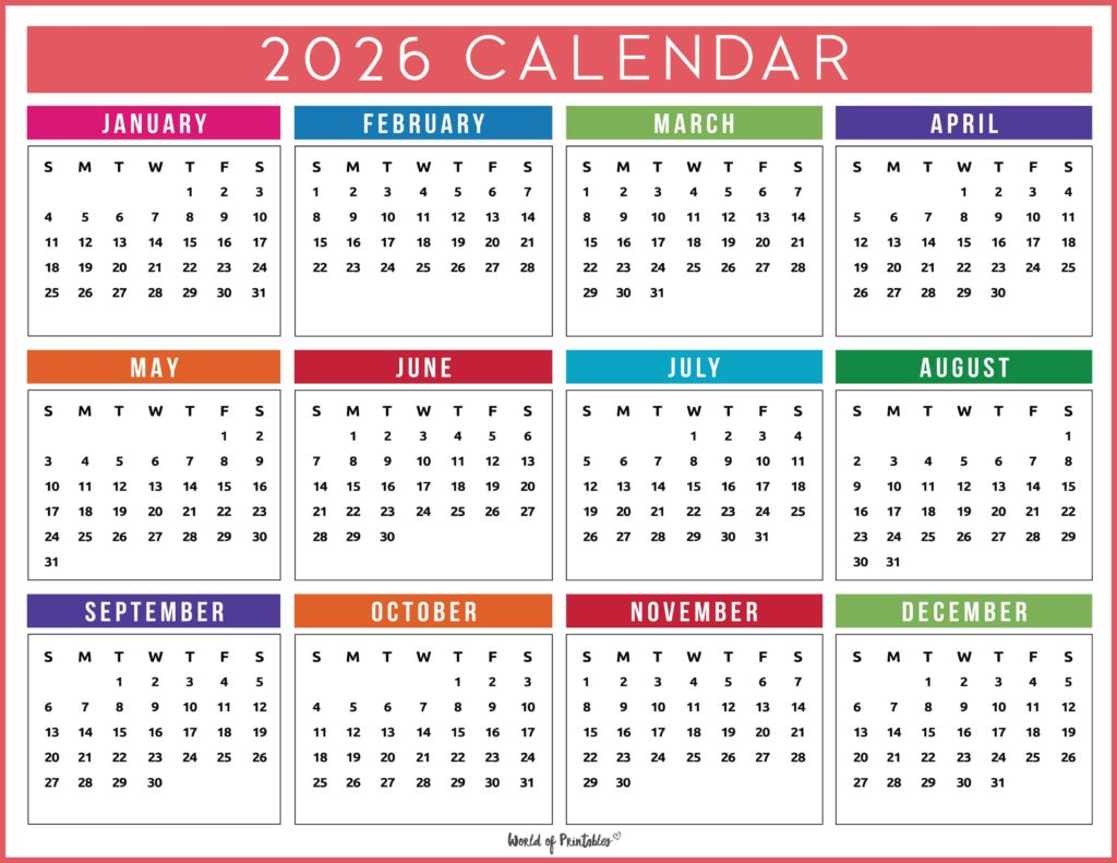 Printable 2026 Year Calendar-152