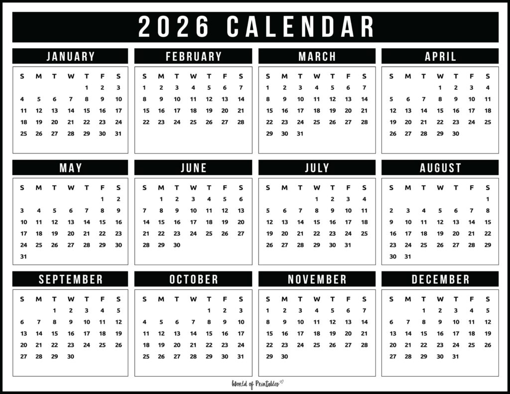 Printable 2026 Year Calendar-153