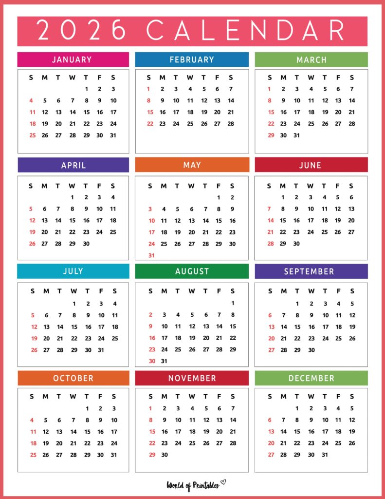 Printable 2026 Year Calendar-159