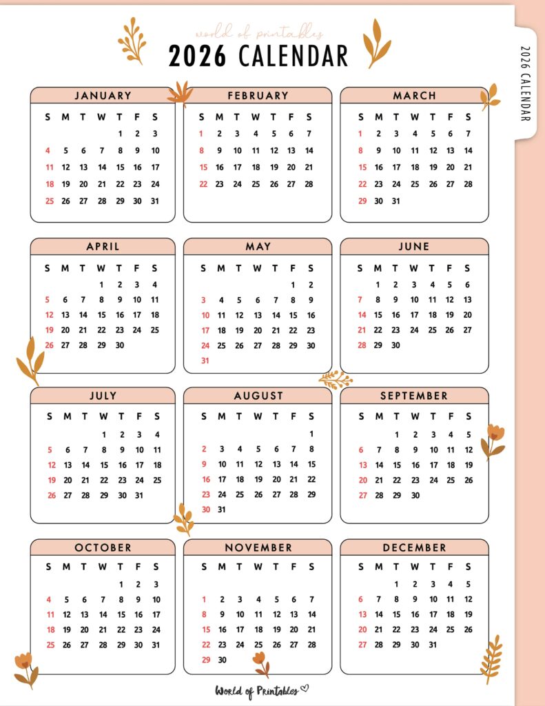 Printable 2026 Year Calendar-25