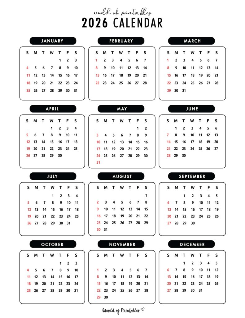 Printable 2026 Year Calendar-29