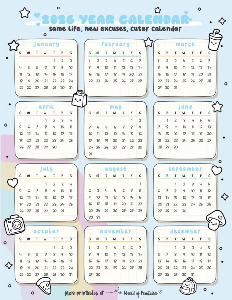 Printable 2026 Year Calendar-30