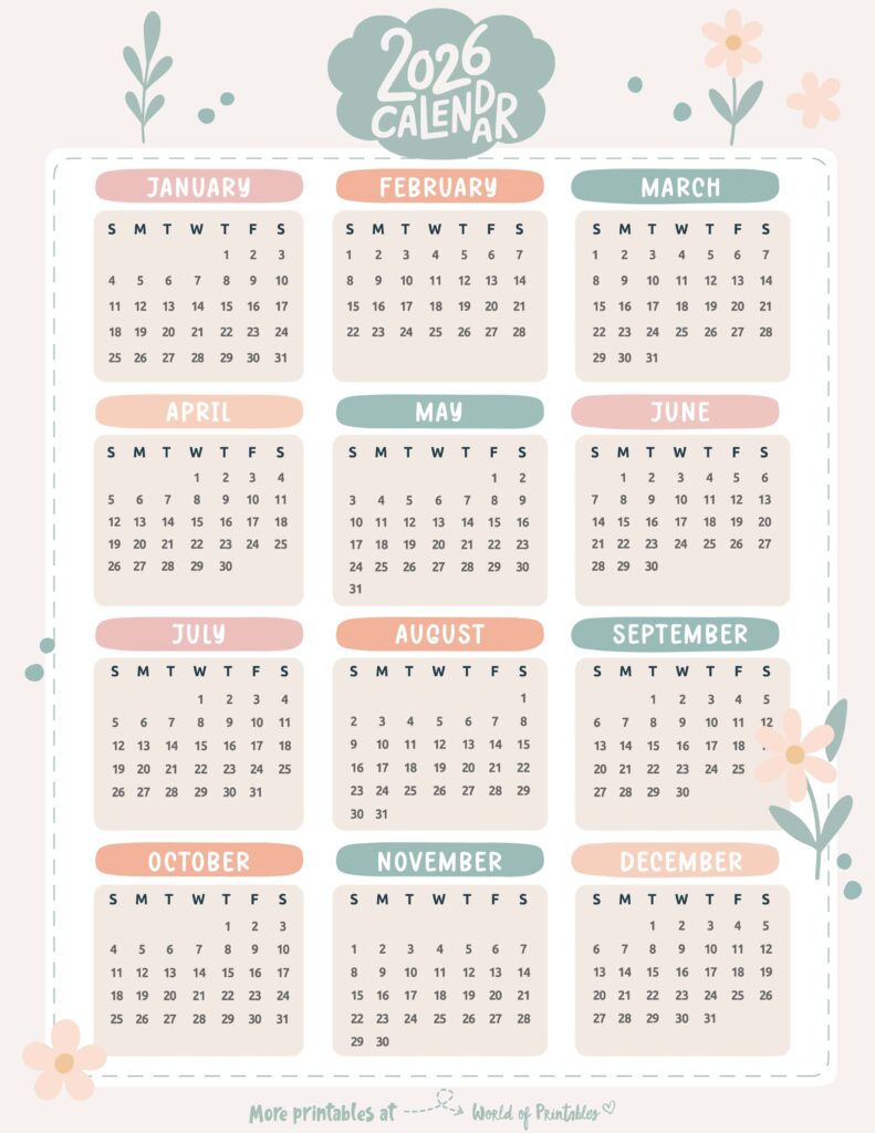 Printable 2026 Year Calendar-49