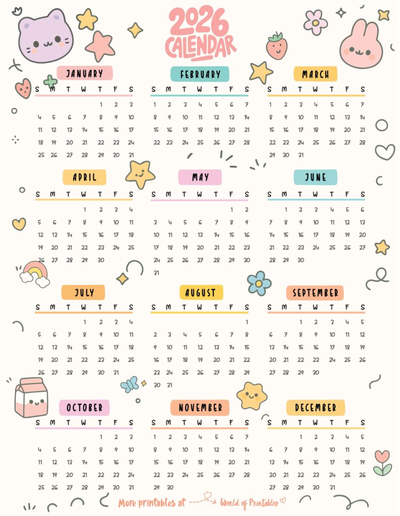 Printable 2026 Year Calendar-80