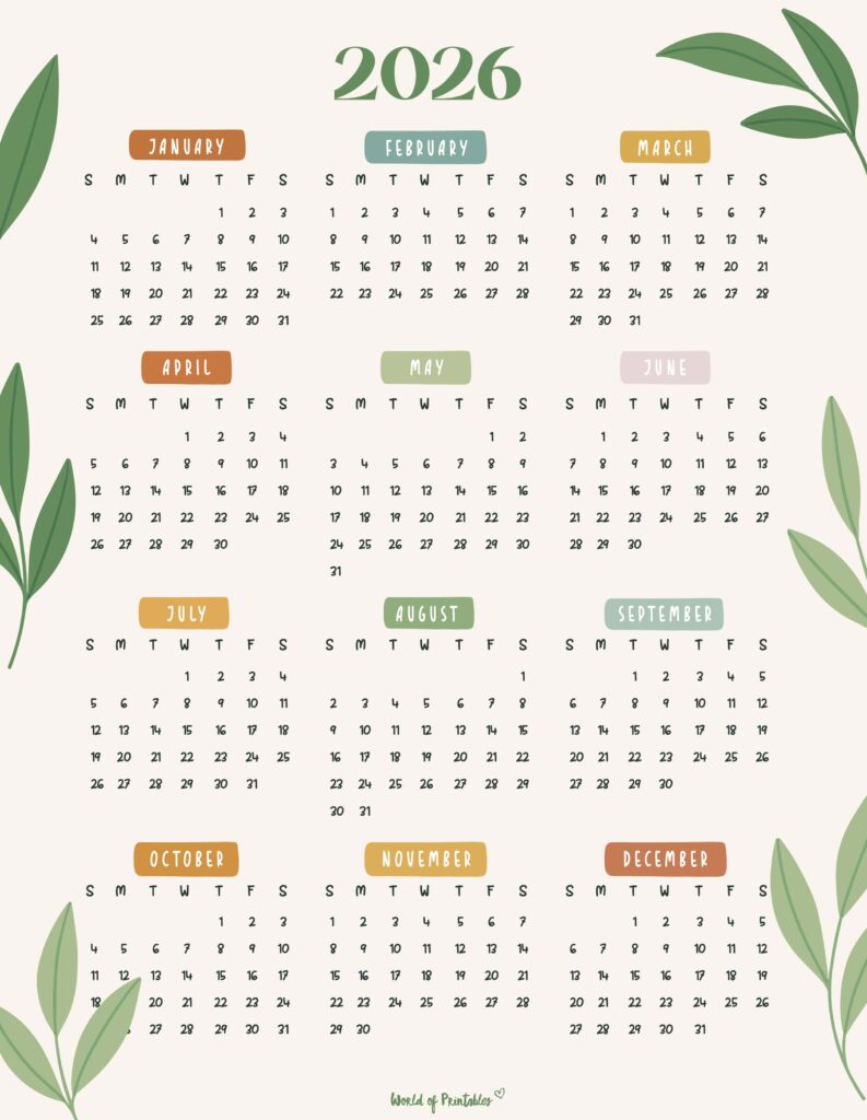 Printable 2026 Year Calendar-82
