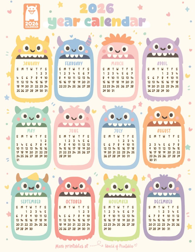 Printable 2026 Year Calendar-90