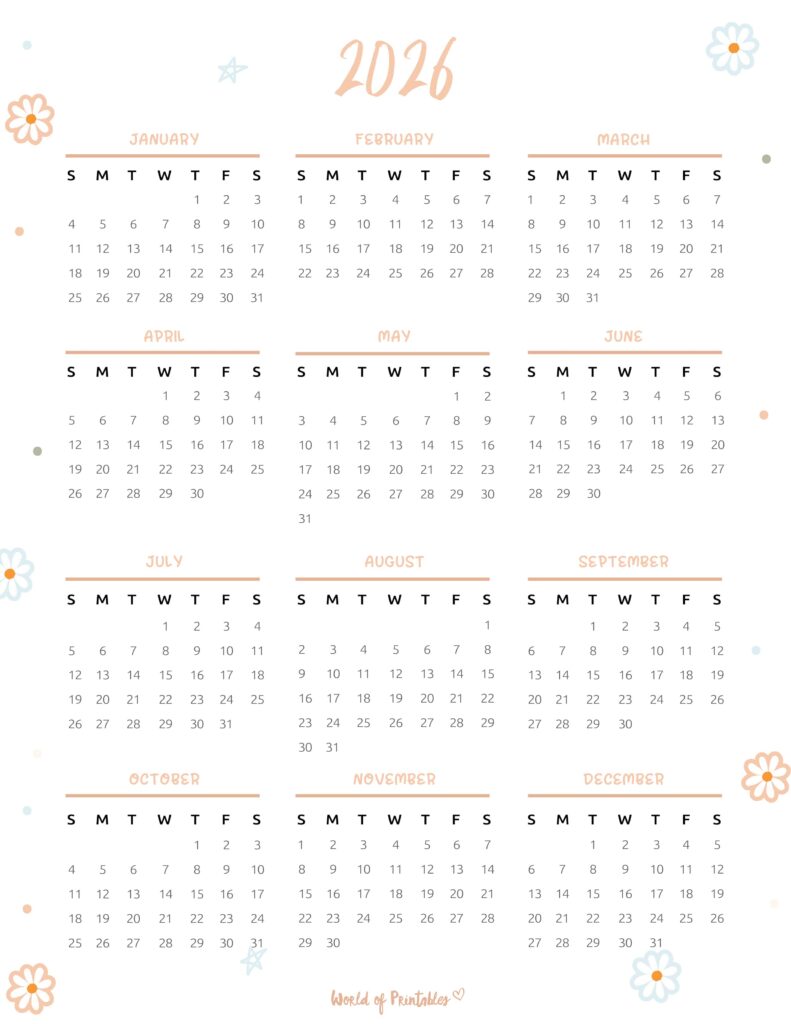 Printable 2026 Year Calendar-98