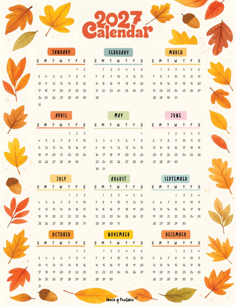 Printable 2027 Year Calendar-05