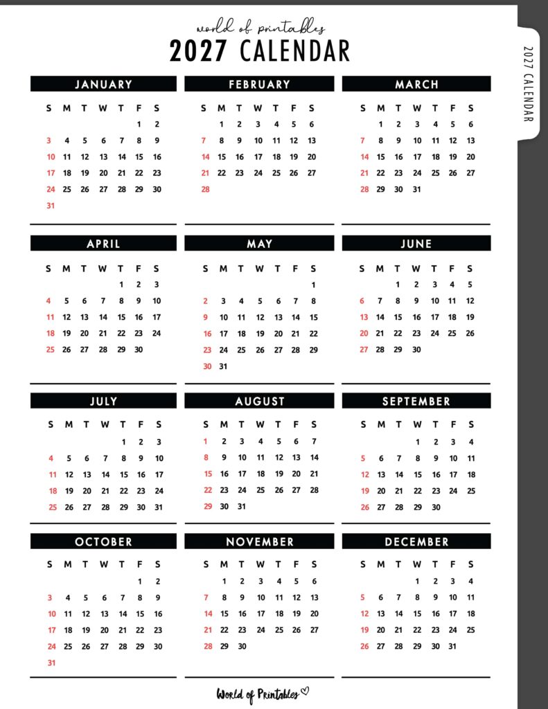 Printable 2027 Year Calendar-07