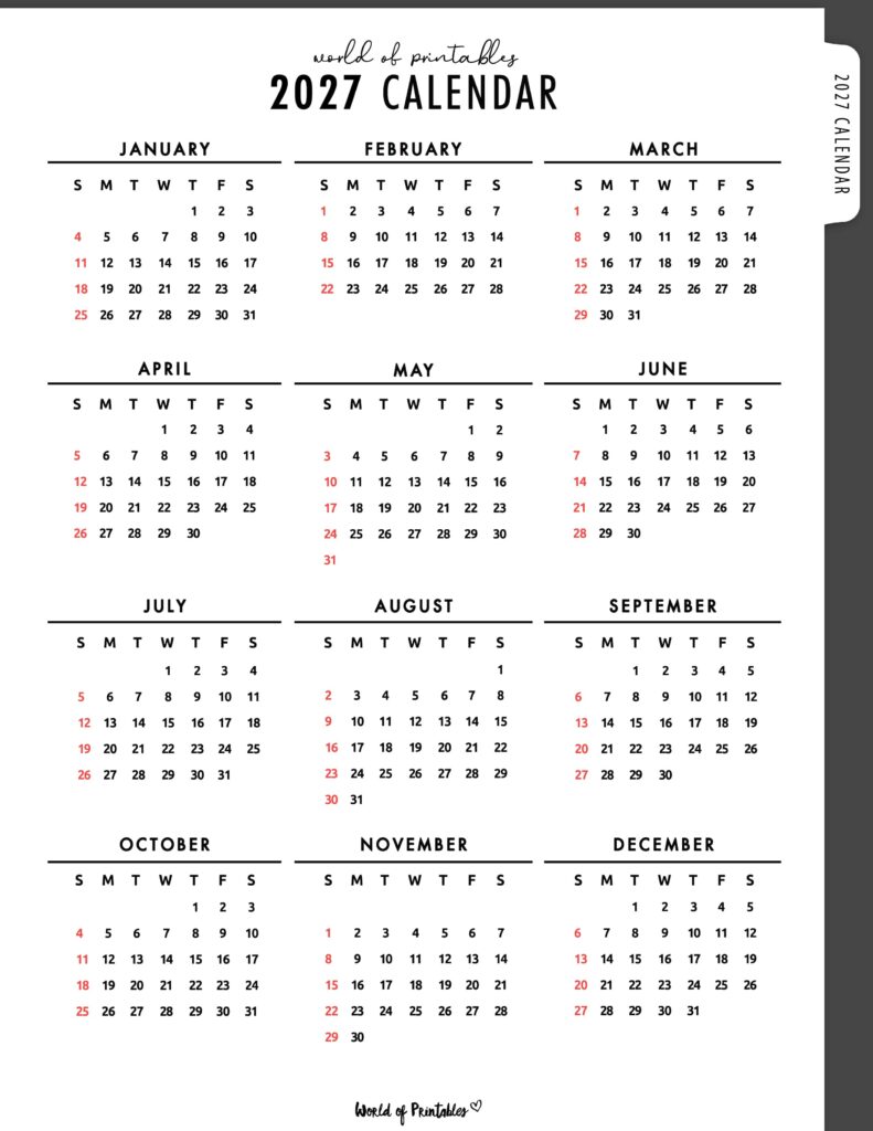 Printable 2027 Year Calendar-08