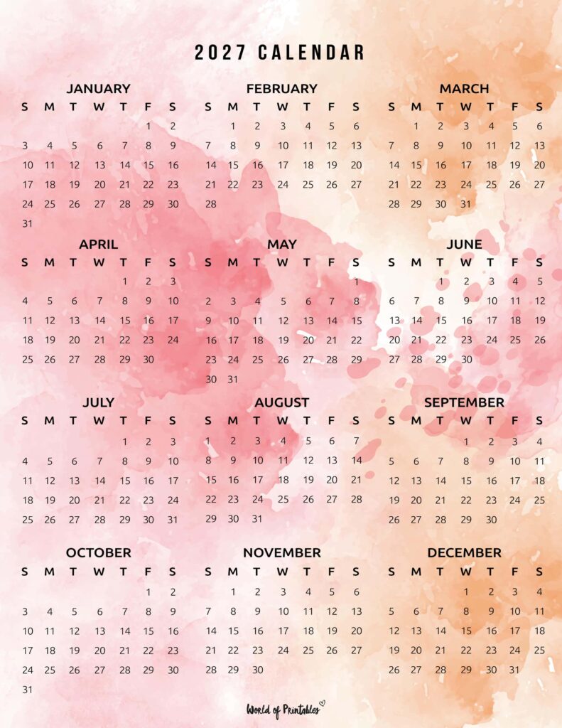 Printable 2027 Year Calendar-107