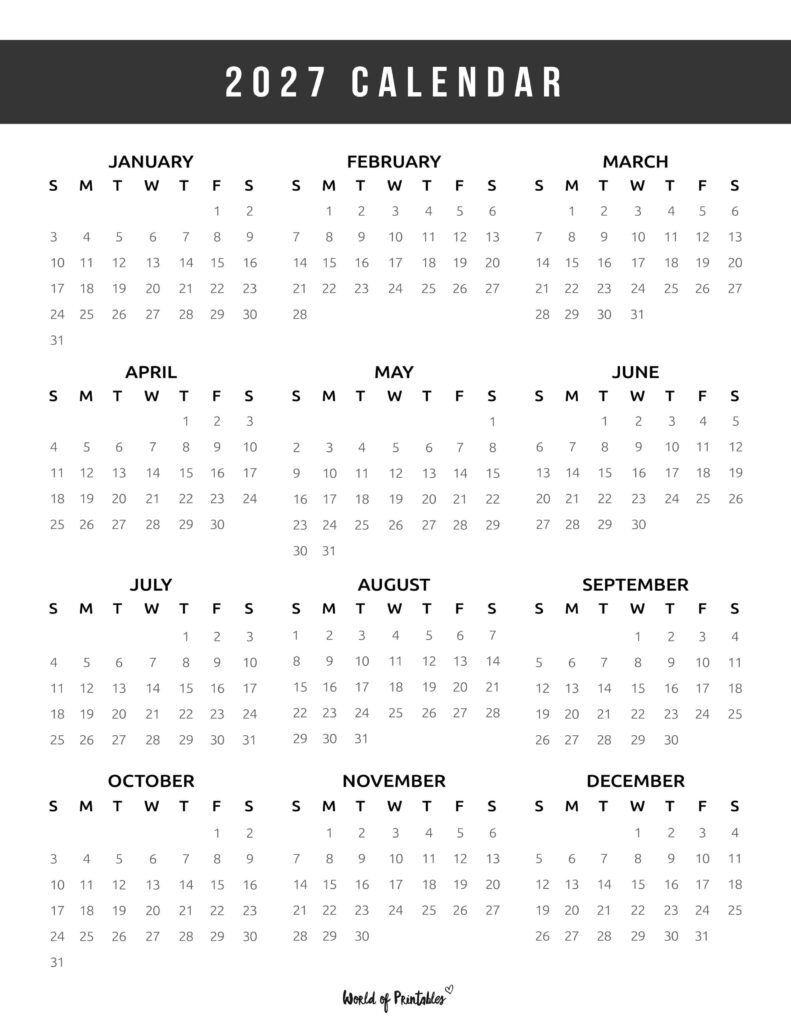 Printable 2027 Year Calendar-108