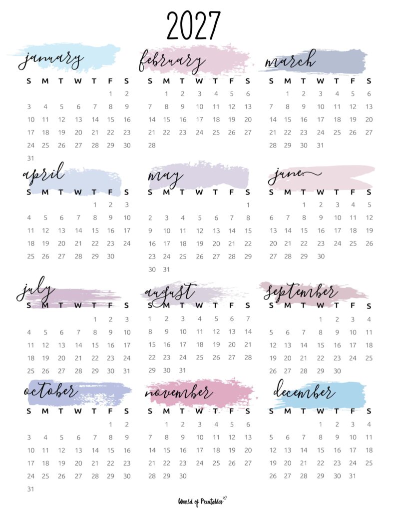 Printable 2027 Year Calendar-110