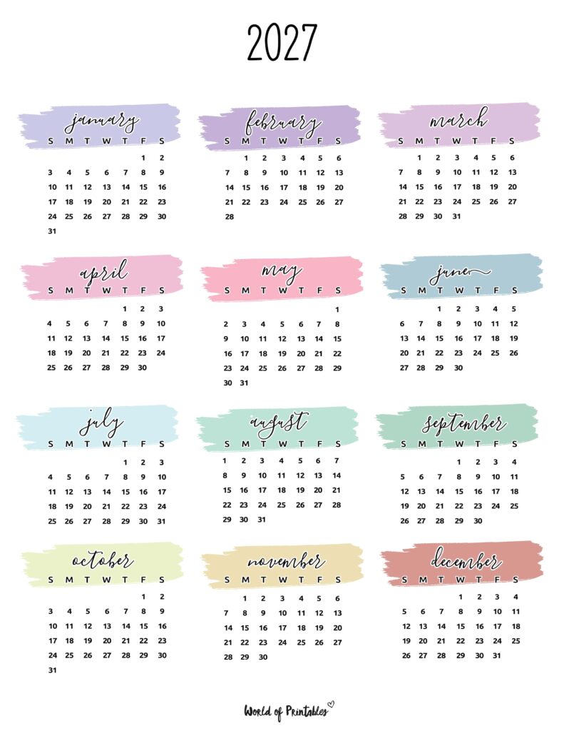 Printable 2027 Year Calendar-114