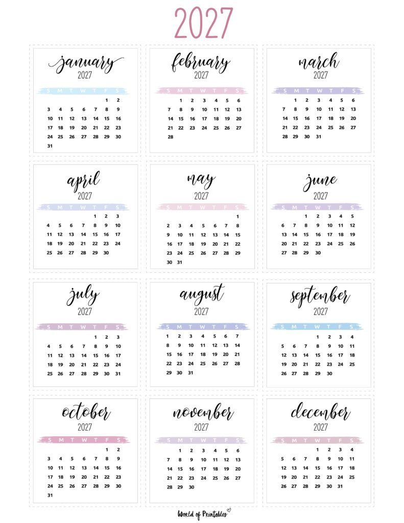 Printable 2027 Year Calendar-116