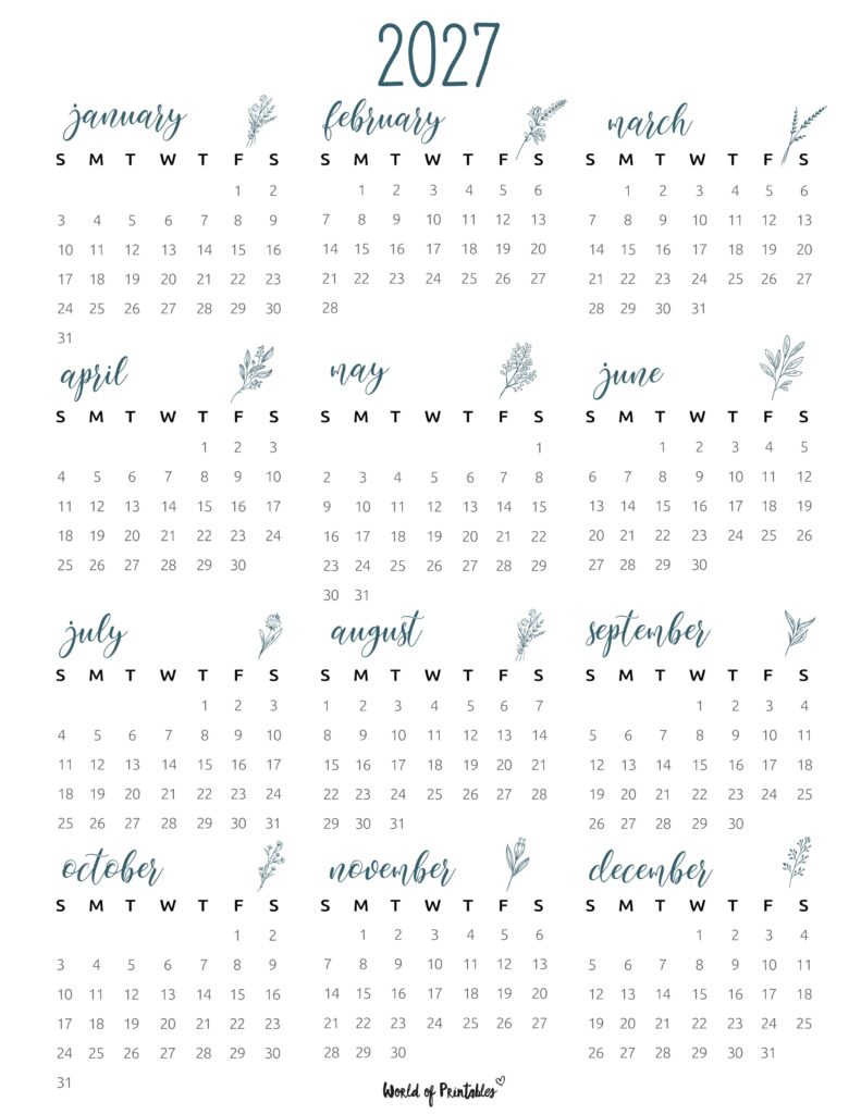 Printable 2027 Year Calendar-126