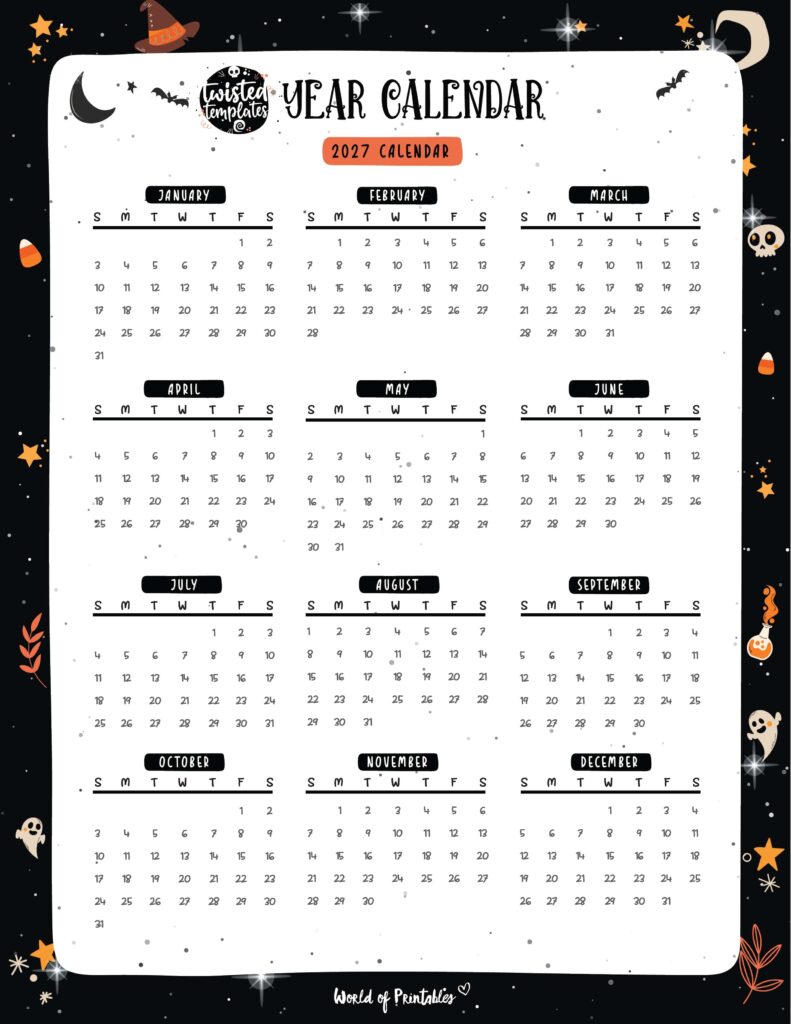 Printable 2027 Year Calendar-128