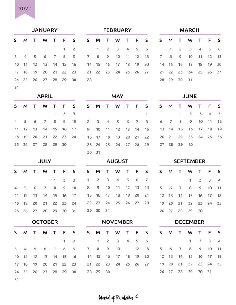 Printable 2027 Year Calendar-134