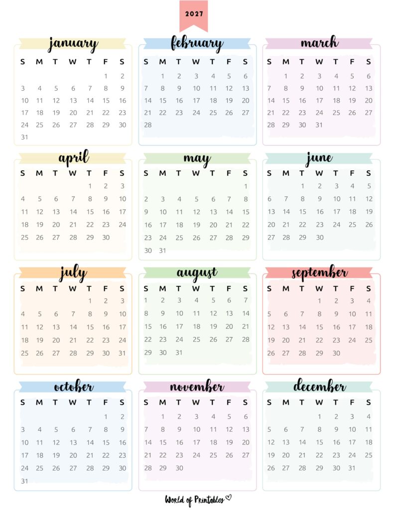 Printable 2027 Year Calendar-138