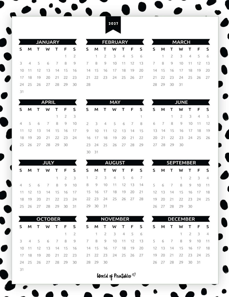 Printable 2027 Year Calendar-139