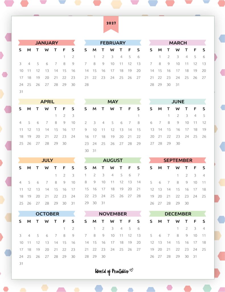 Printable 2027 Year Calendar-140