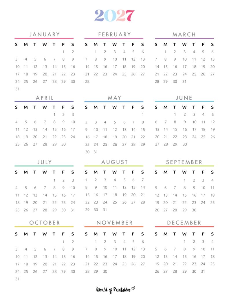 Printable 2027 Year Calendar-145