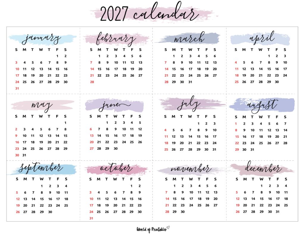 Printable 2027 Year Calendar-154