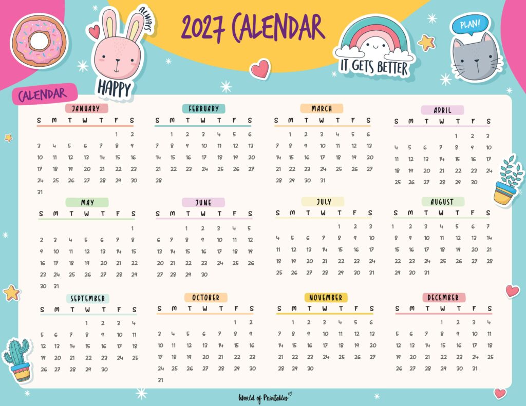 Printable 2027 Year Calendar-155