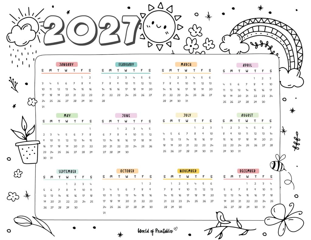 Printable 2027 Year Calendar-157