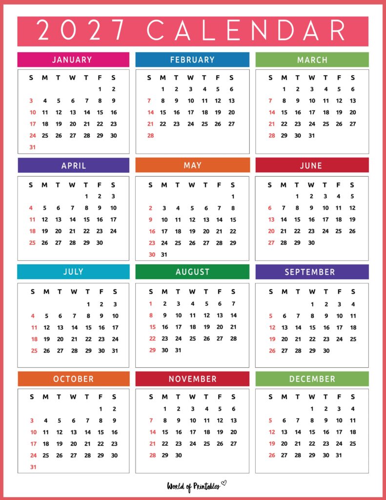 Printable 2027 Year Calendar-159