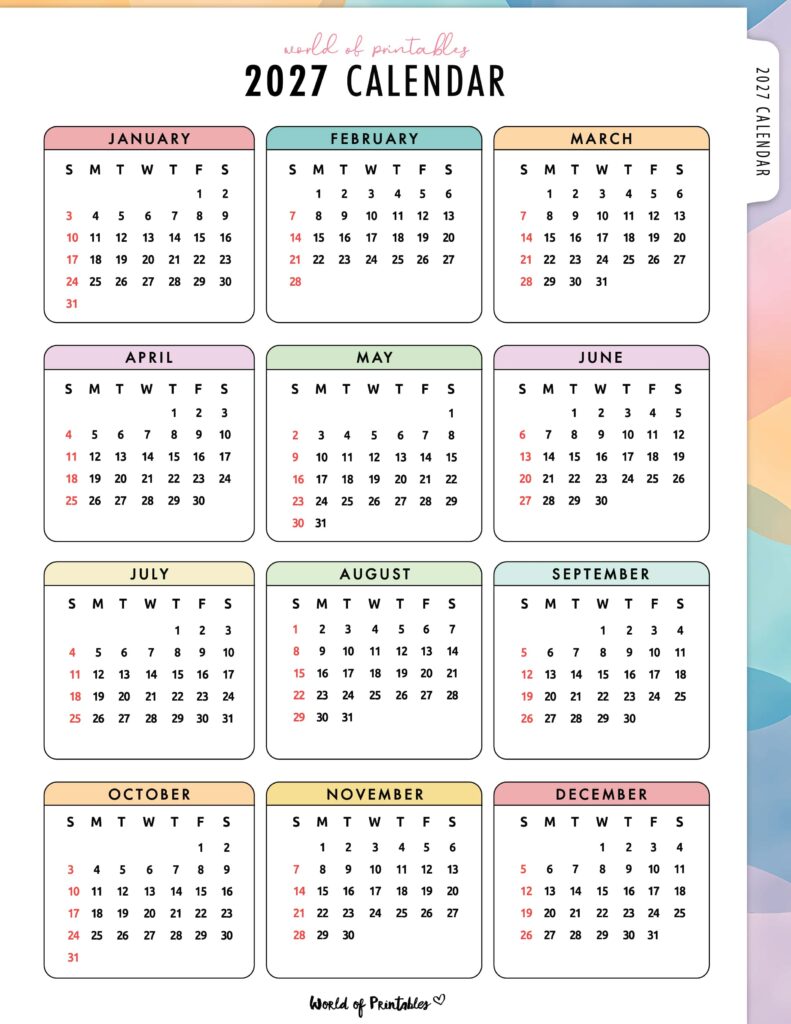 Printable 2027 Year Calendar-17