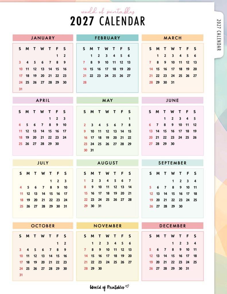 Printable 2027 Year Calendar-20