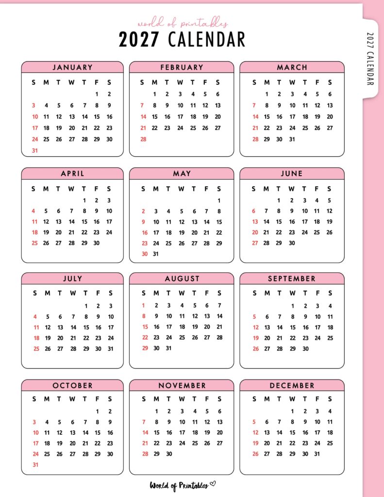 Printable 2027 Year Calendar-21