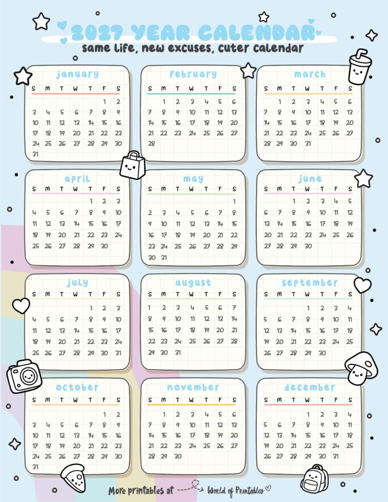 Printable 2027 Year Calendar-30