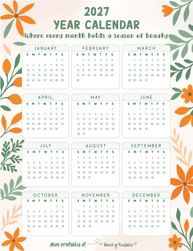 Printable 2027 Year Calendar-41