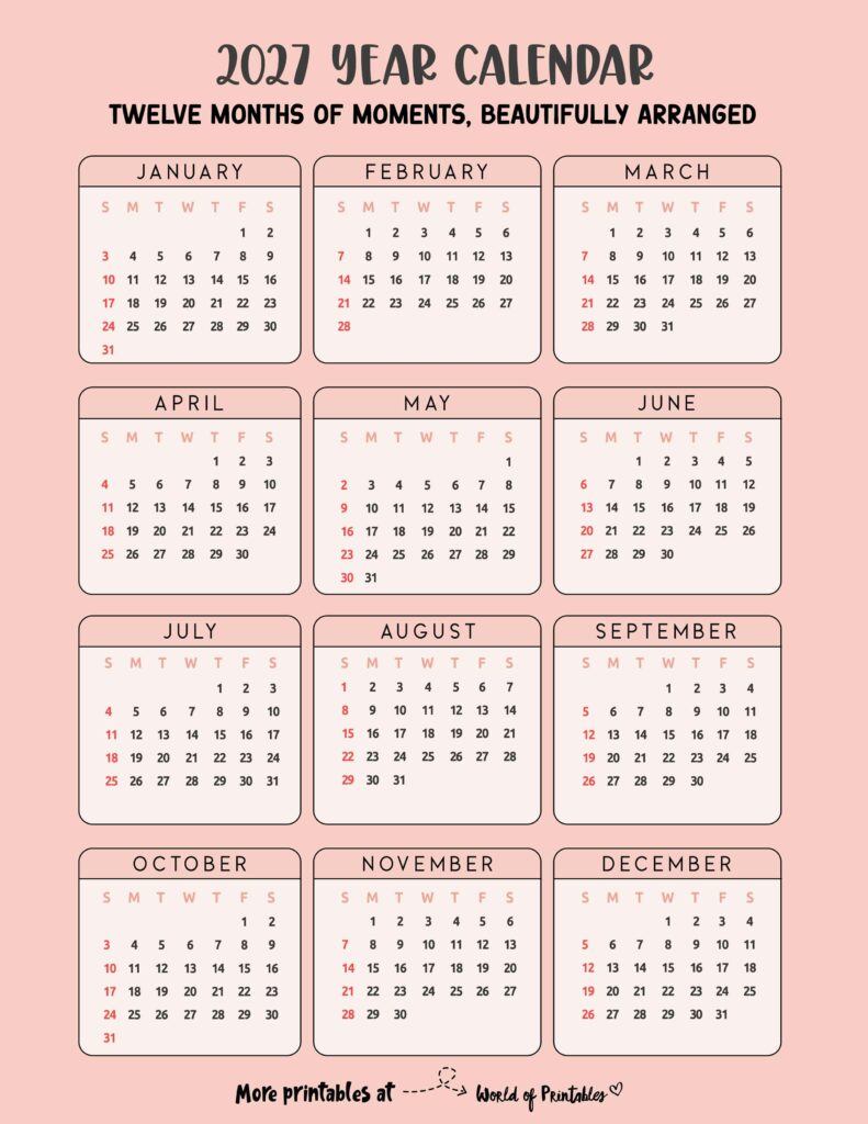 Printable 2027 Year Calendar-42