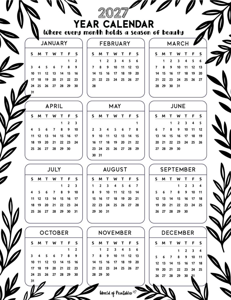 Printable 2027 Year Calendar-45