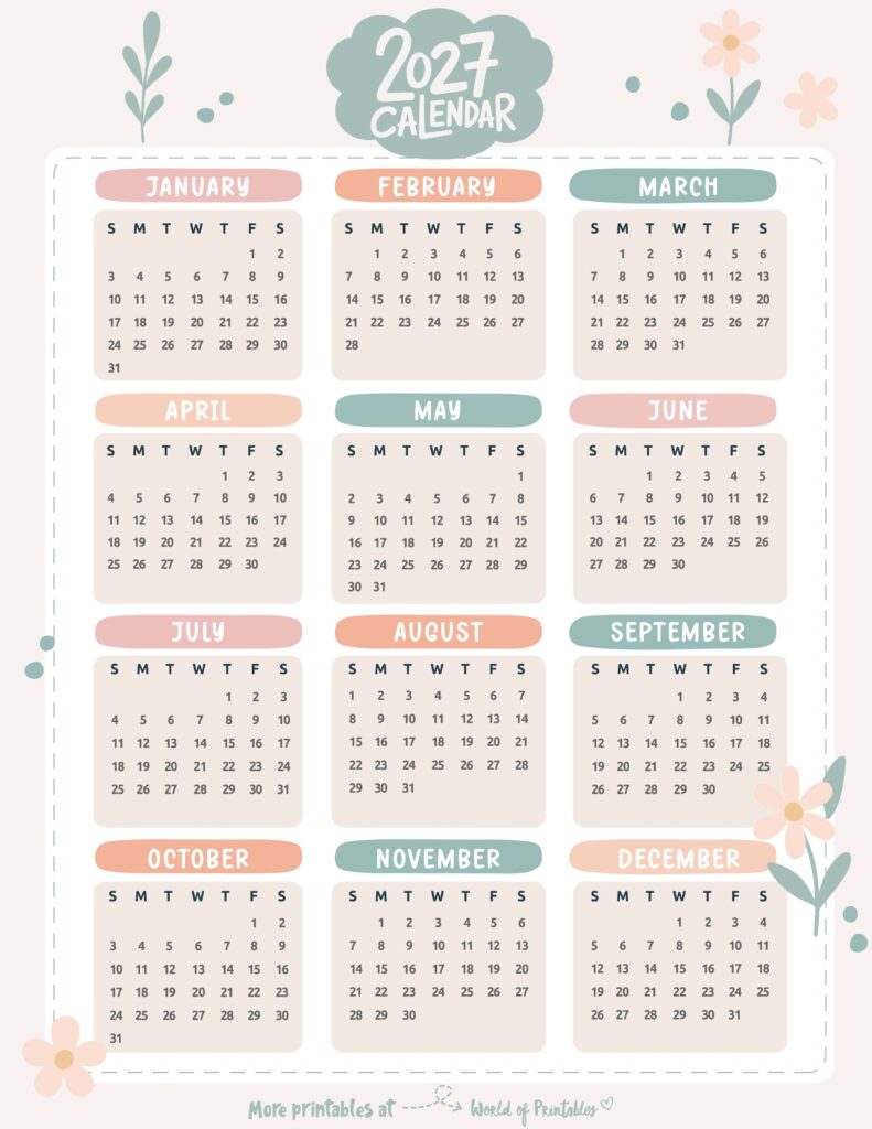 Printable 2027 Year Calendar-49