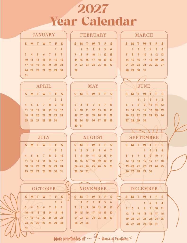 Printable 2027 Year Calendar-50