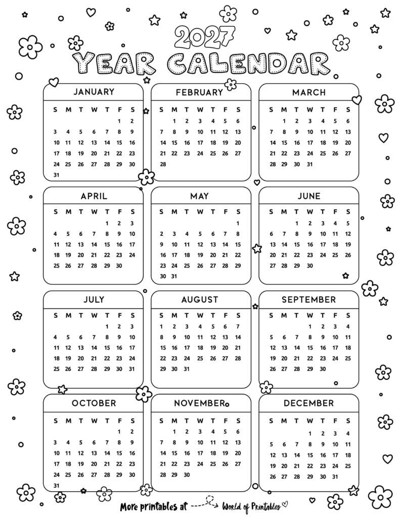 Printable 2027 Year Calendar-63