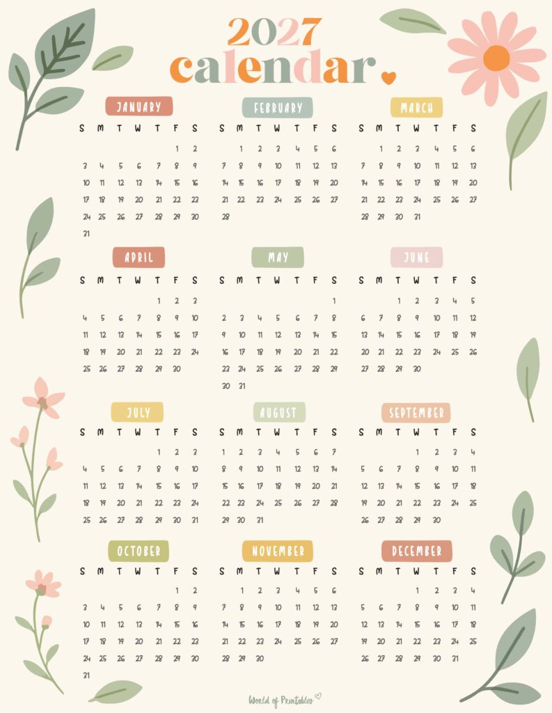Printable 2027 Year Calendar-67